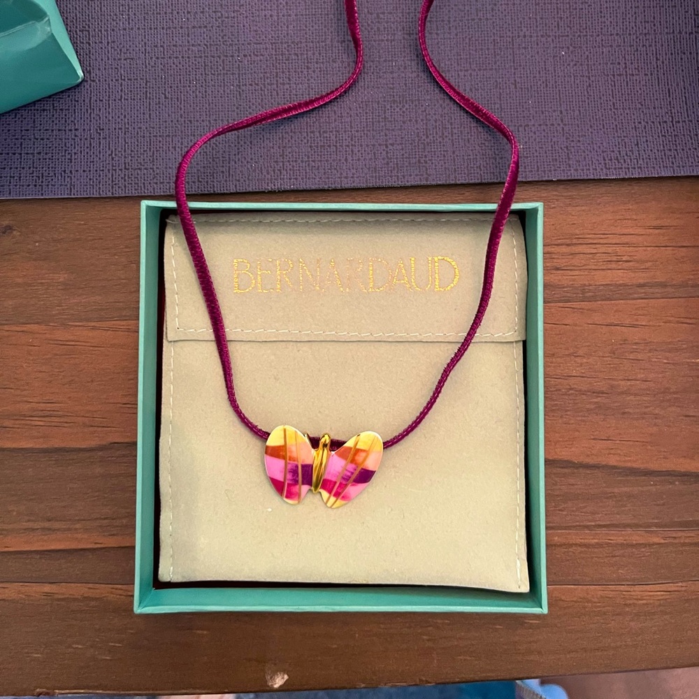 Bernardaud butterfly necklace in original packaging